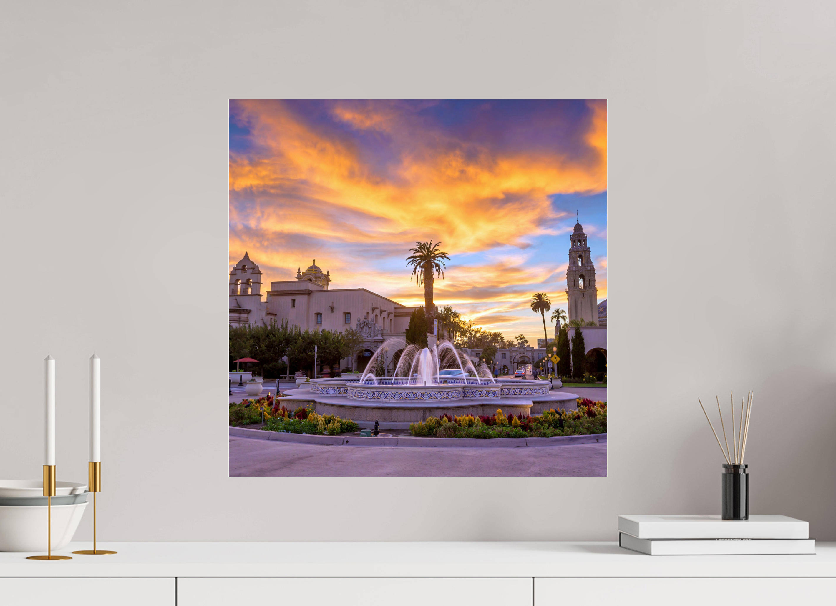 Balboa Park Sunset Acrylic Glass Print | San Diego Wall Art