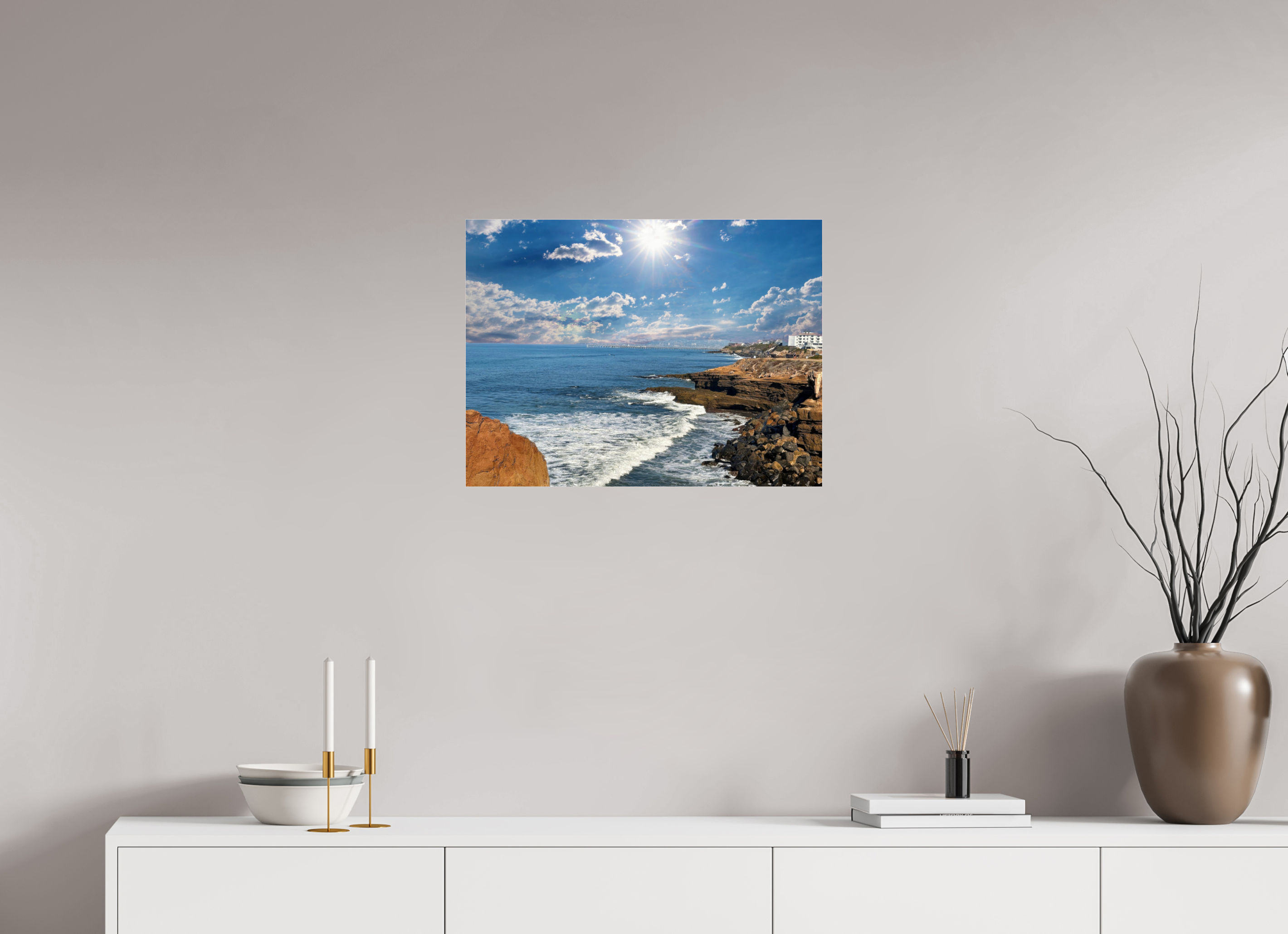 24 x 18″, Photo Print Under Acrylic Glass Sunset Cliffs Serenity On Acrylic Glass