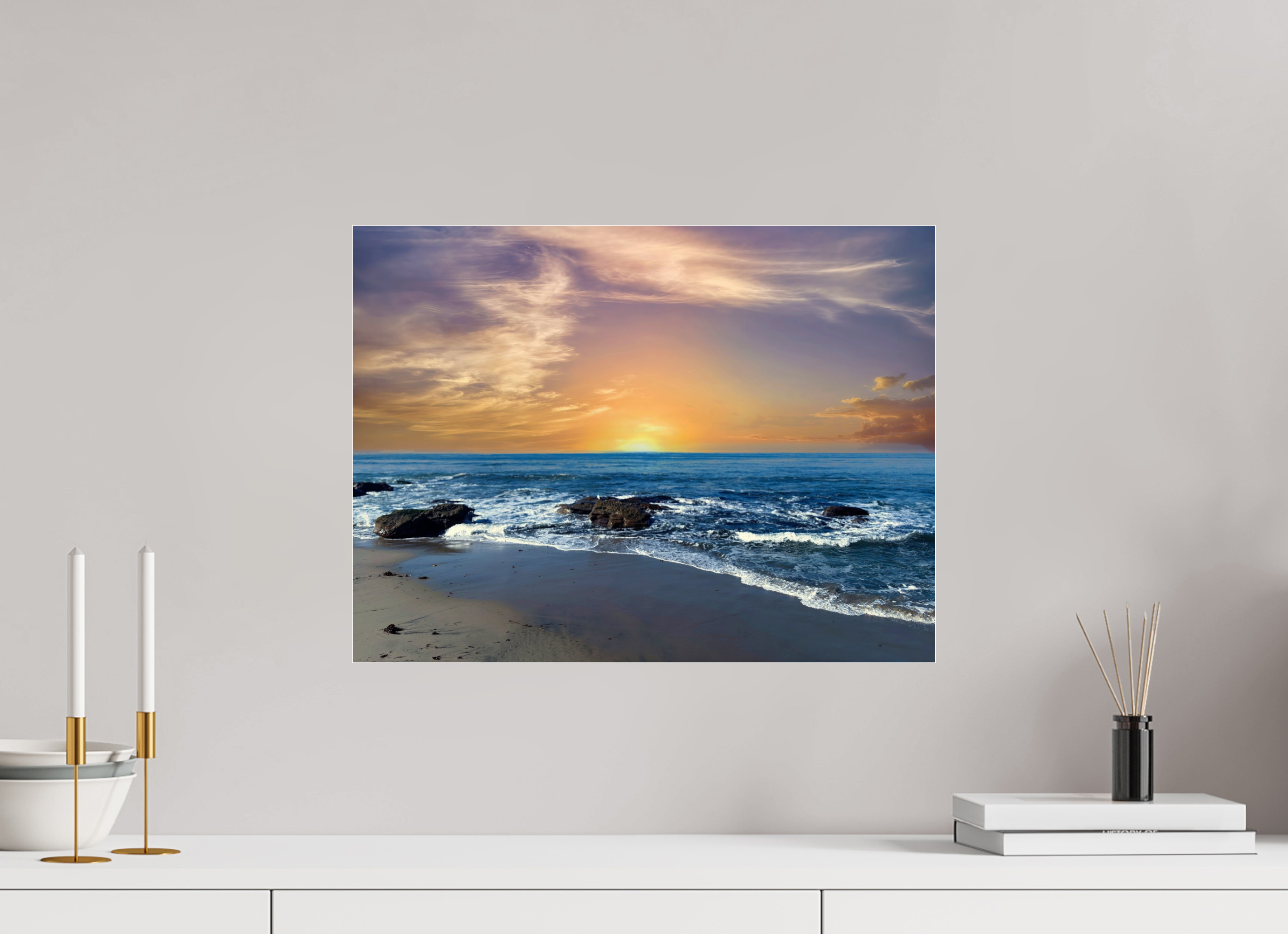 20 x 15″, Photo Print Under Acrylic Glass San Diego Sunset on Acrylic Glass  Coastal Wall Art