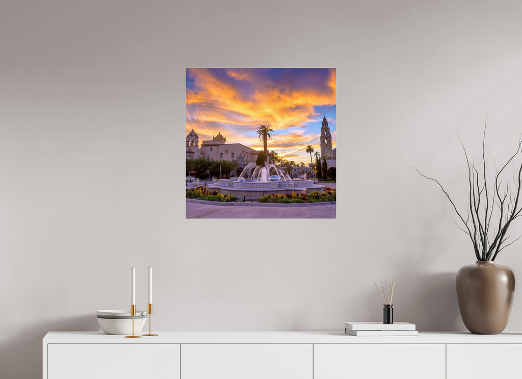 Balboa Park Sunset Acrylic Glass Print | San Diego Wall Art