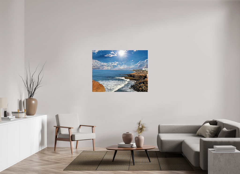 48 x 36″, Photo Print Under Acrylic Glass Sunset Cliffs Serenity On Acrylic Glass