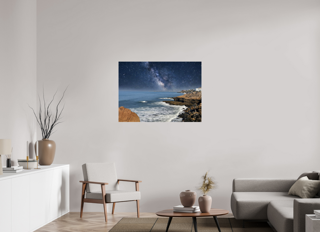 42.5 x 31″, Photo Print Under Acrylic Glass Sunset Cliffs Nightscape Looking Toward Ocean Beach San Diego Acrylic Glass Print