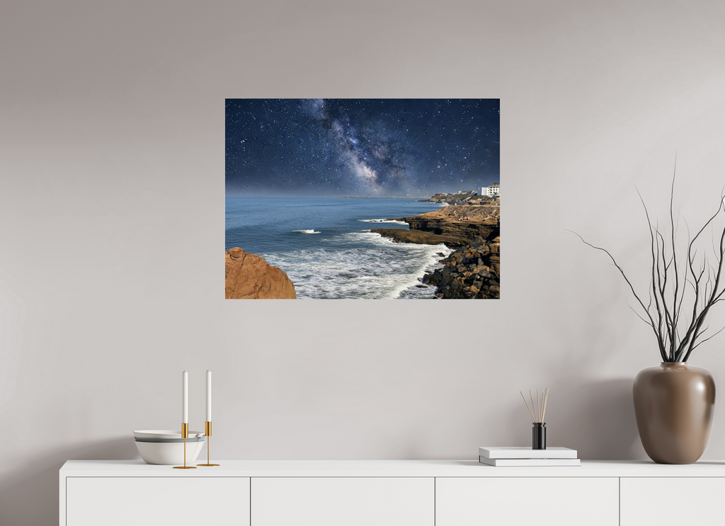 32.9 x 24″, Photo Print Under Acrylic Glass Sunset Cliffs Nightscape Looking Toward Ocean Beach San Diego Acrylic Glass Print