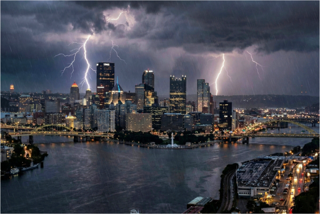 Main image Golden Triangle Thunderstorm Dramatic Pittsburgh Skyline Photography