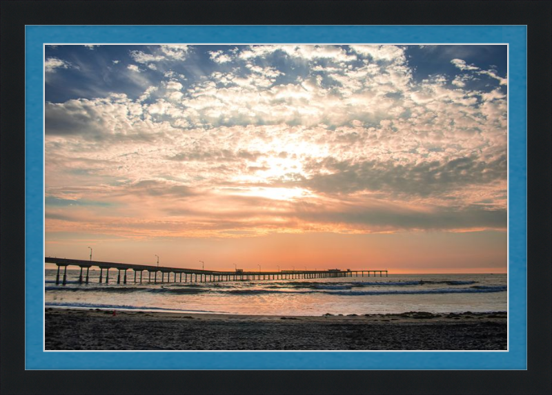 Ocean Beach San Diego Sunset Framed Wall Art Photography Print