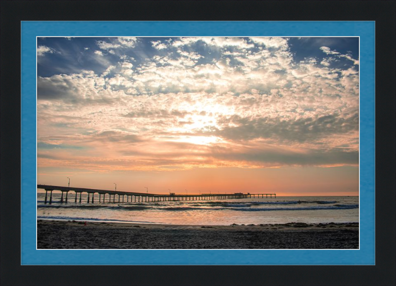 Ocean Beach San Diego Sunset Framed Wall Art Photography Print