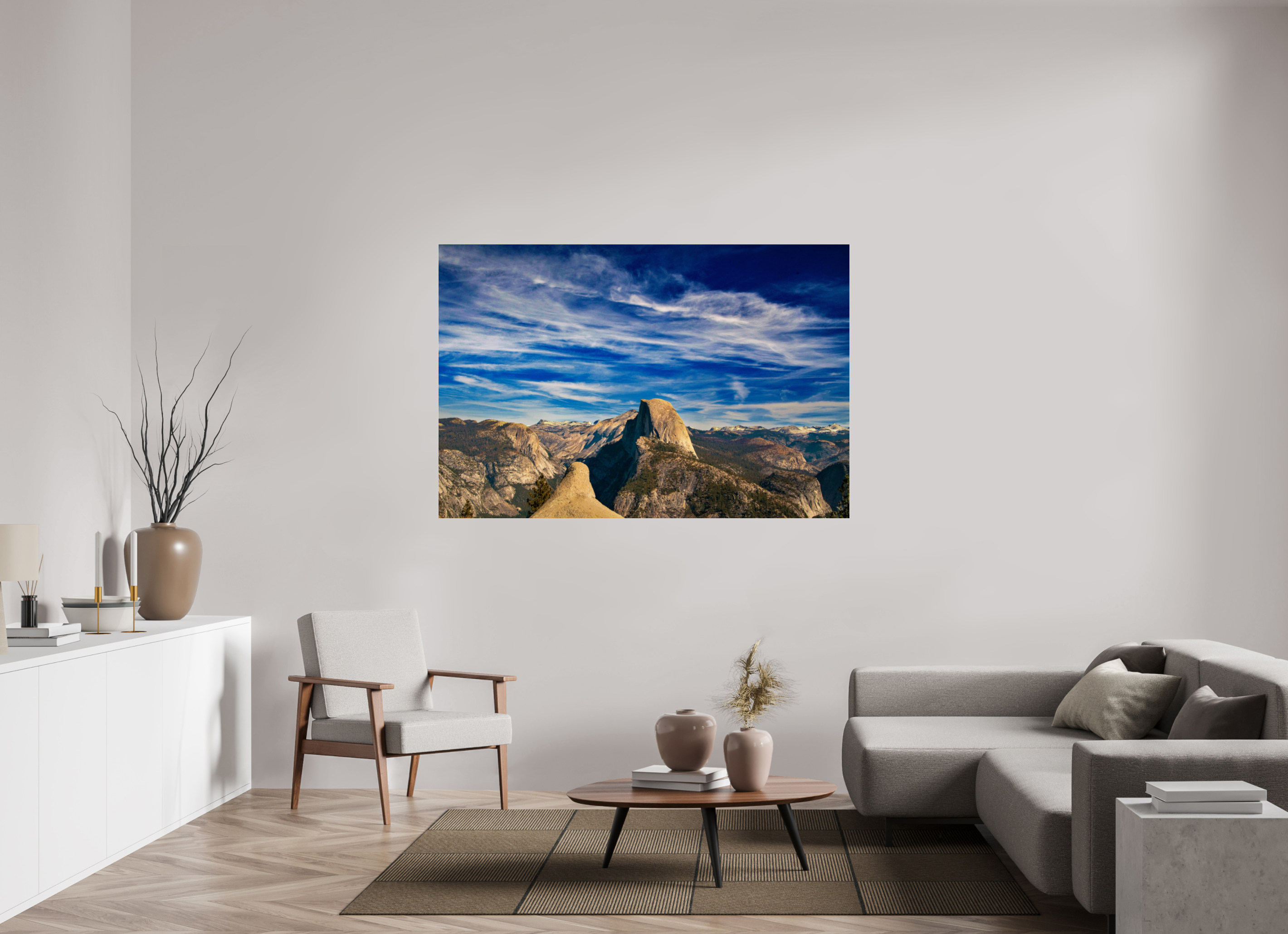 66 x 44″, Photo Print Under Acrylic Glass Yosemite Mountain Majesty  Scenic Wilderness Wall Art