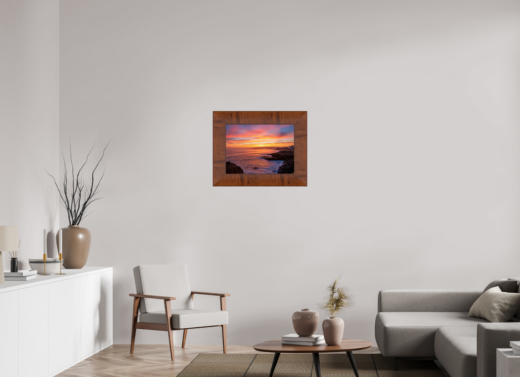 21.9 x 16″, Tuscany Frame Sunset Cliffs Sunset Wall Art – Coastal California Print