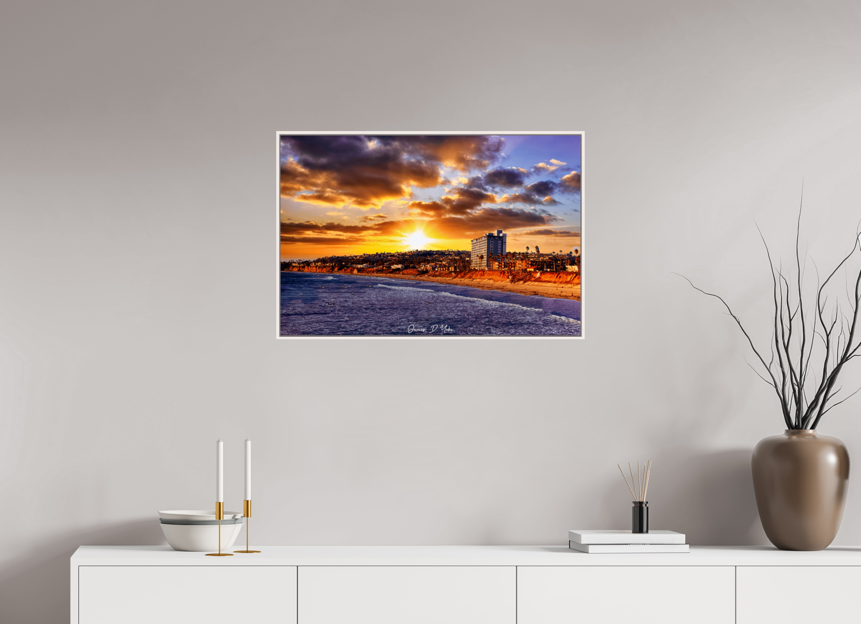 Pacific Beach Sunset Wall Art – San Diego Coastal Photography Print