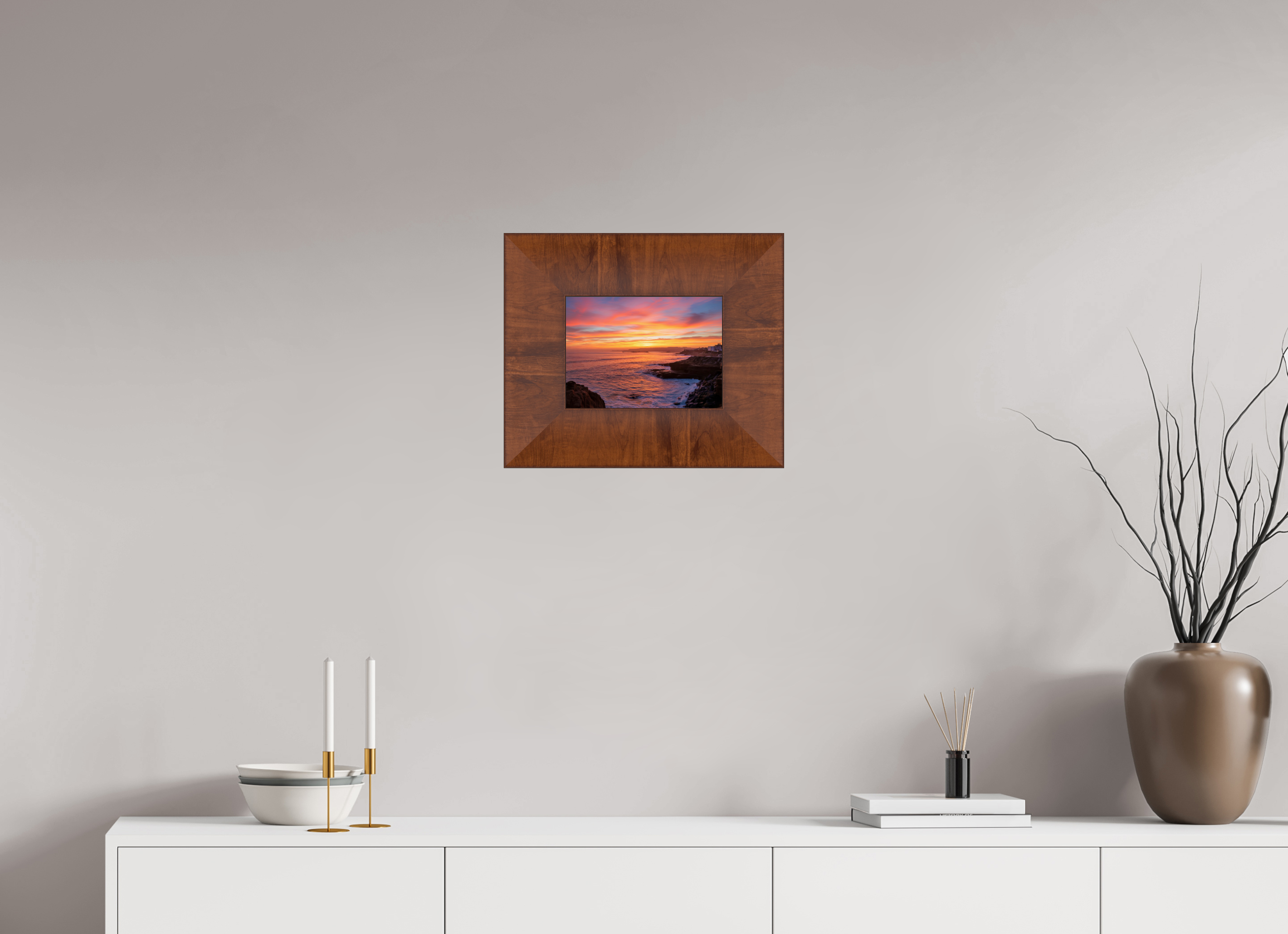 11 x 8″, Tuscany Frame Sunset Cliffs Sunset Wall Art – Coastal California Print