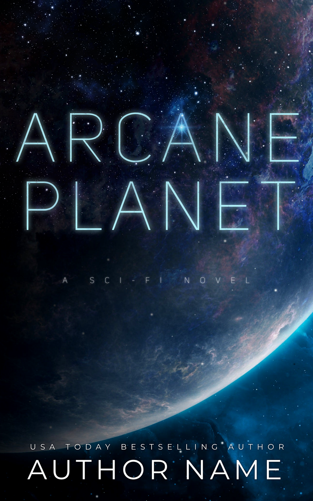 Galactic Horizon – Futuristic Sci-Fi Book Cover Design Template