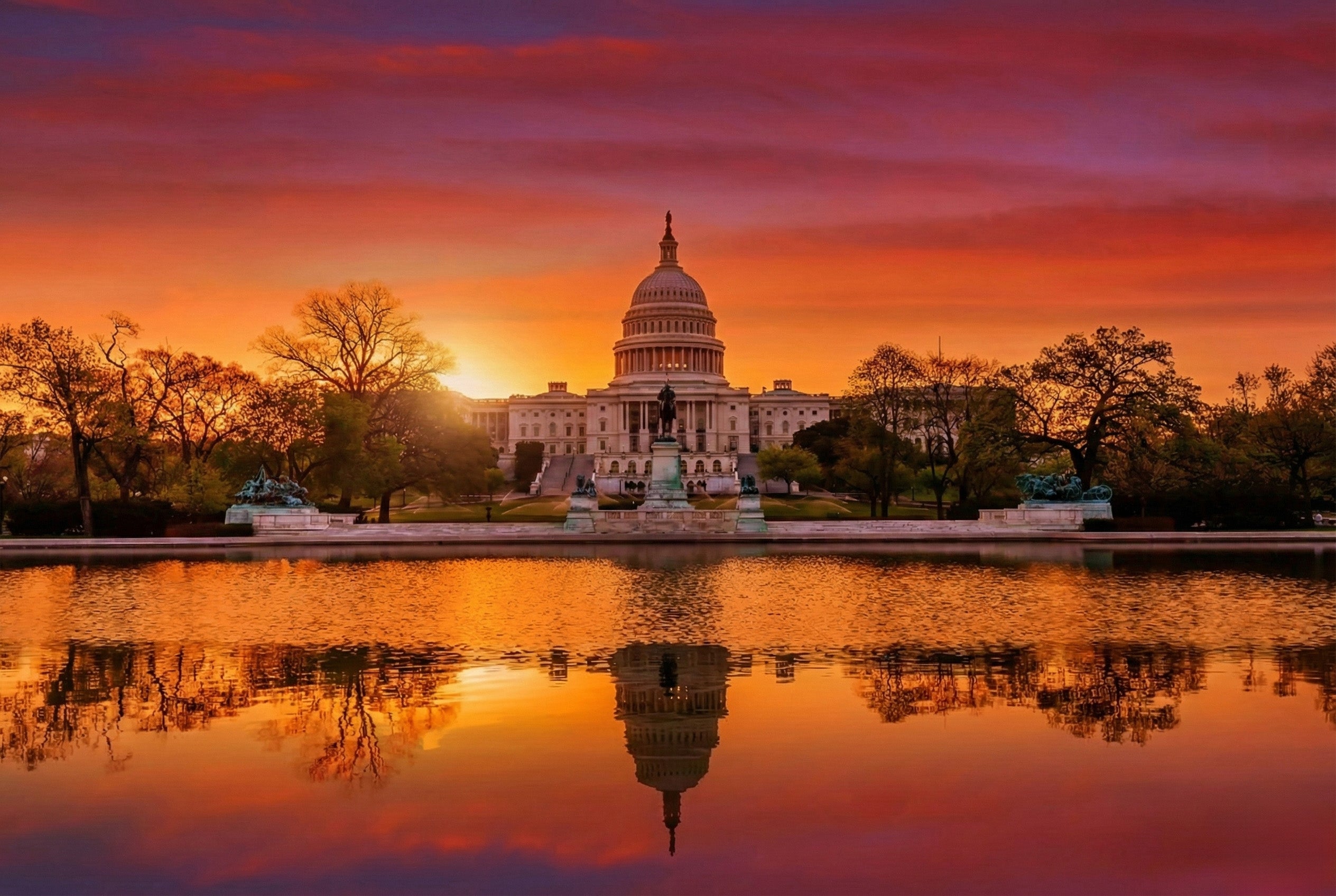 Giclée Fine Art Print of the United States Capitol Building at Sunset