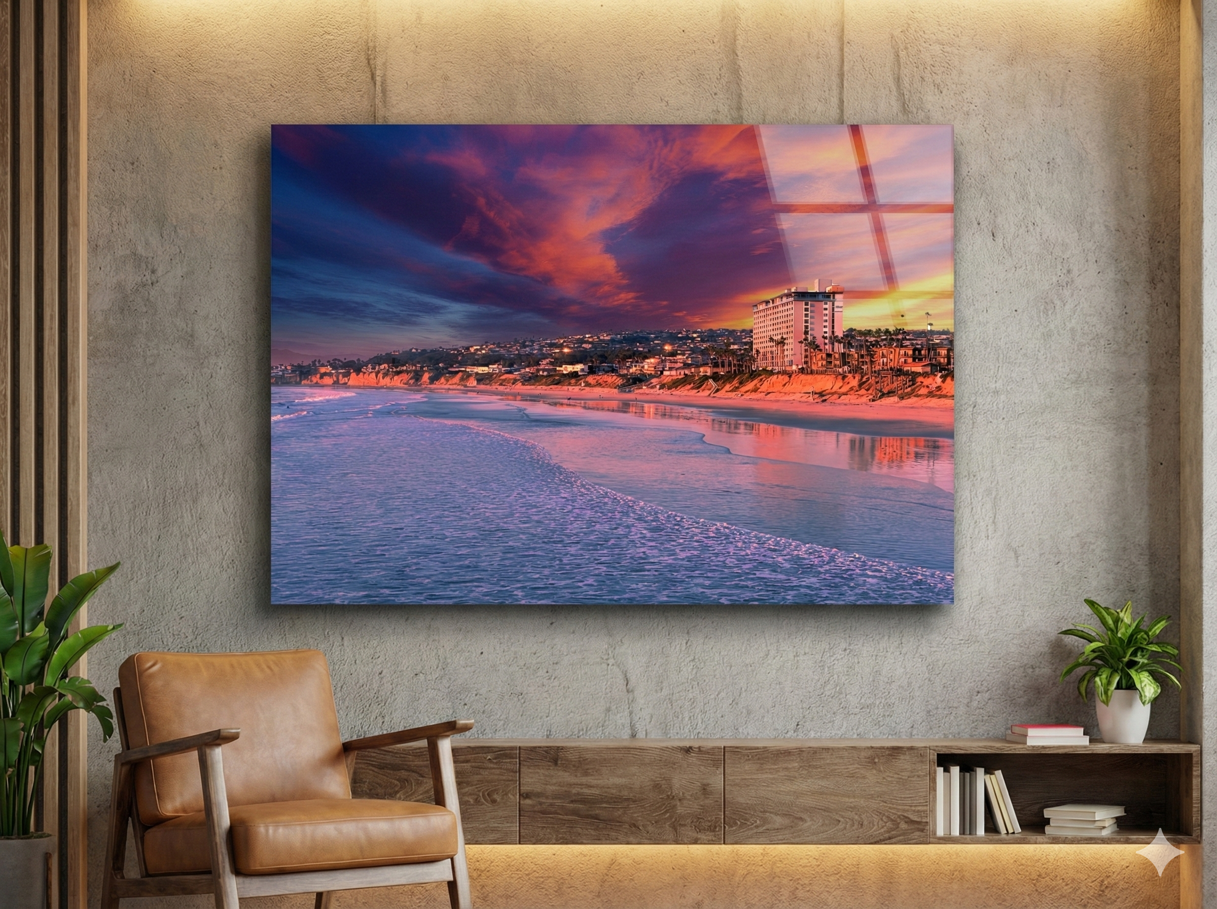 Pacific Beach Sunset  San Diego Metal Wall Art Print