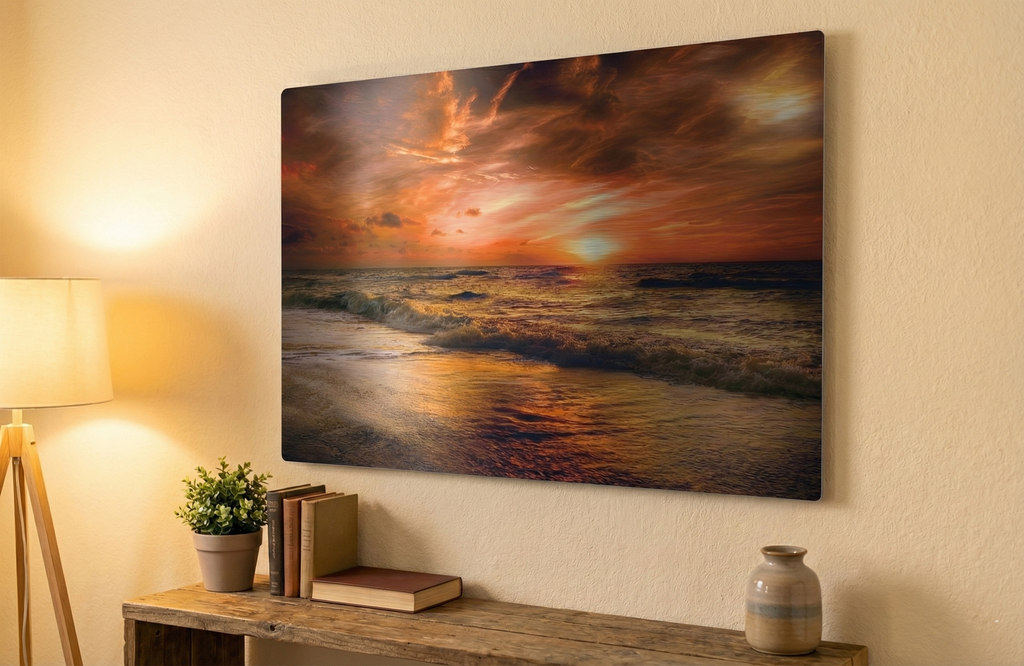 Pacific Ocean Sunset  Metal Wall Art Print