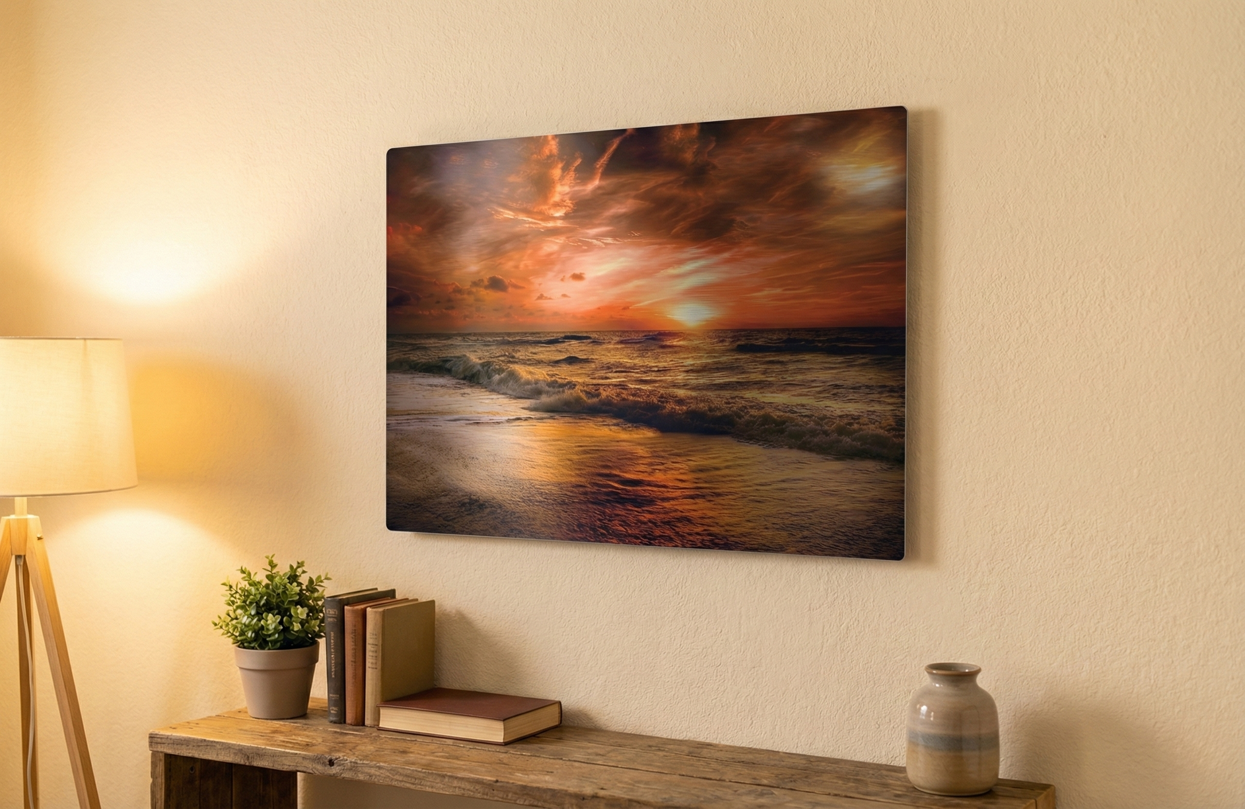 Pacific Ocean Sunset  Metal Wall Art Print