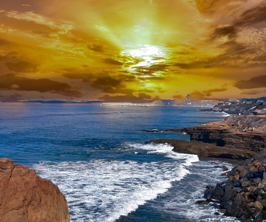 Sunset at Sunset Cliffs  San Diego Coastal Wall Art