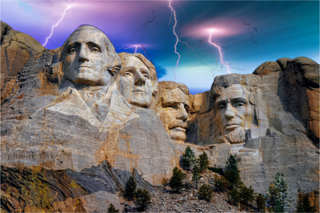 Mount Rushmore Thunderstorm Photo Print – Striking Lightning Over Iconic Monument