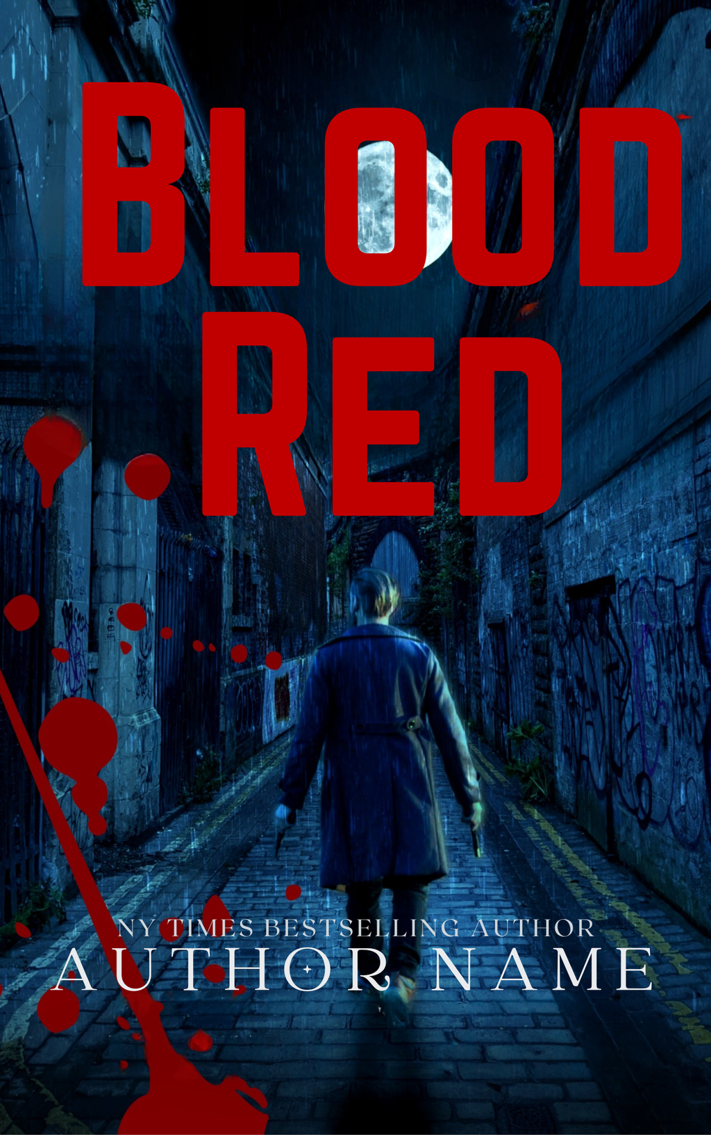 Dark Streets Crime Drama Book Cover Design Template