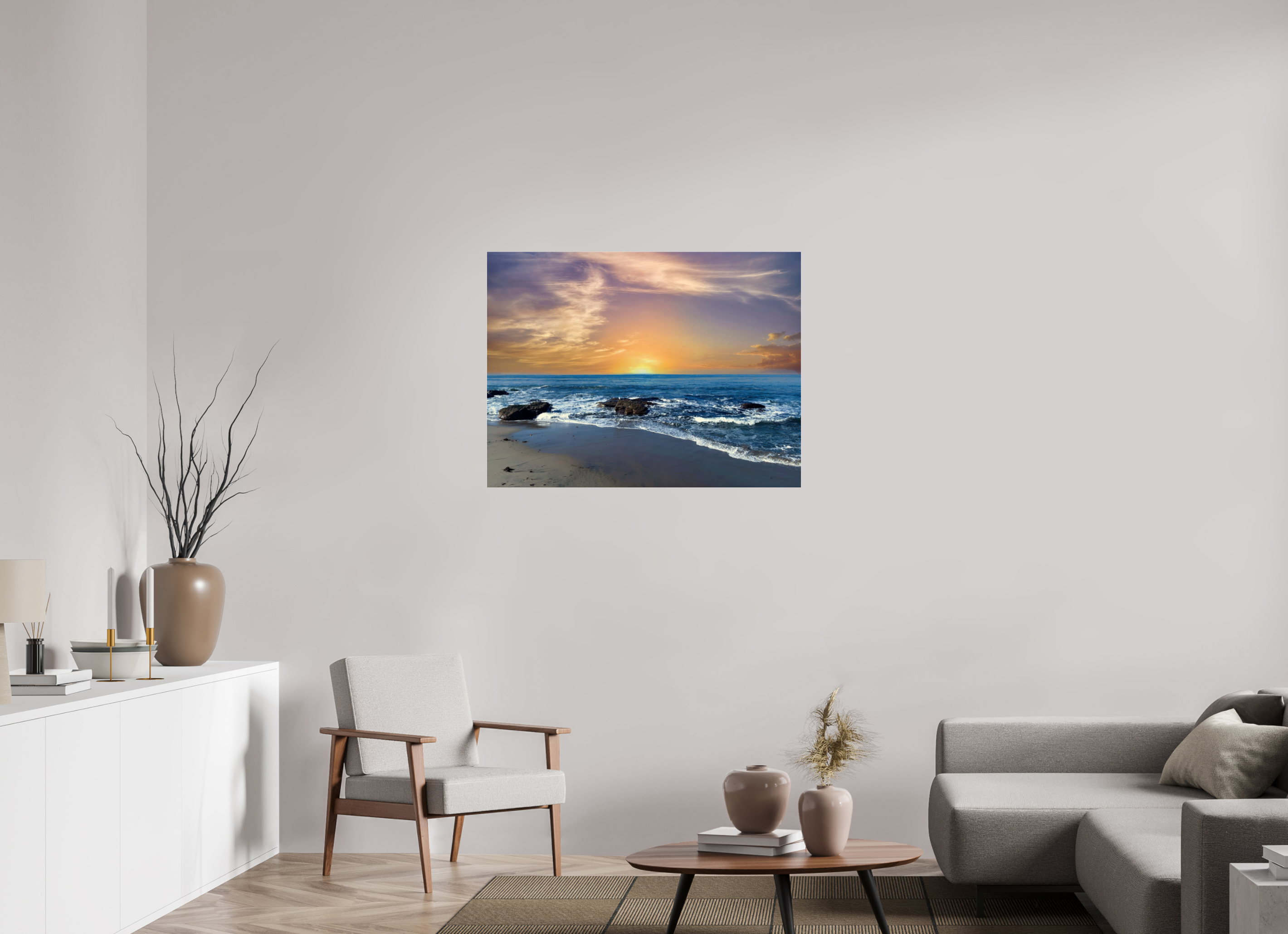 40 x 30″, Photo Print Under Acrylic Glass San Diego Sunset on Acrylic Glass  Coastal Wall Art
