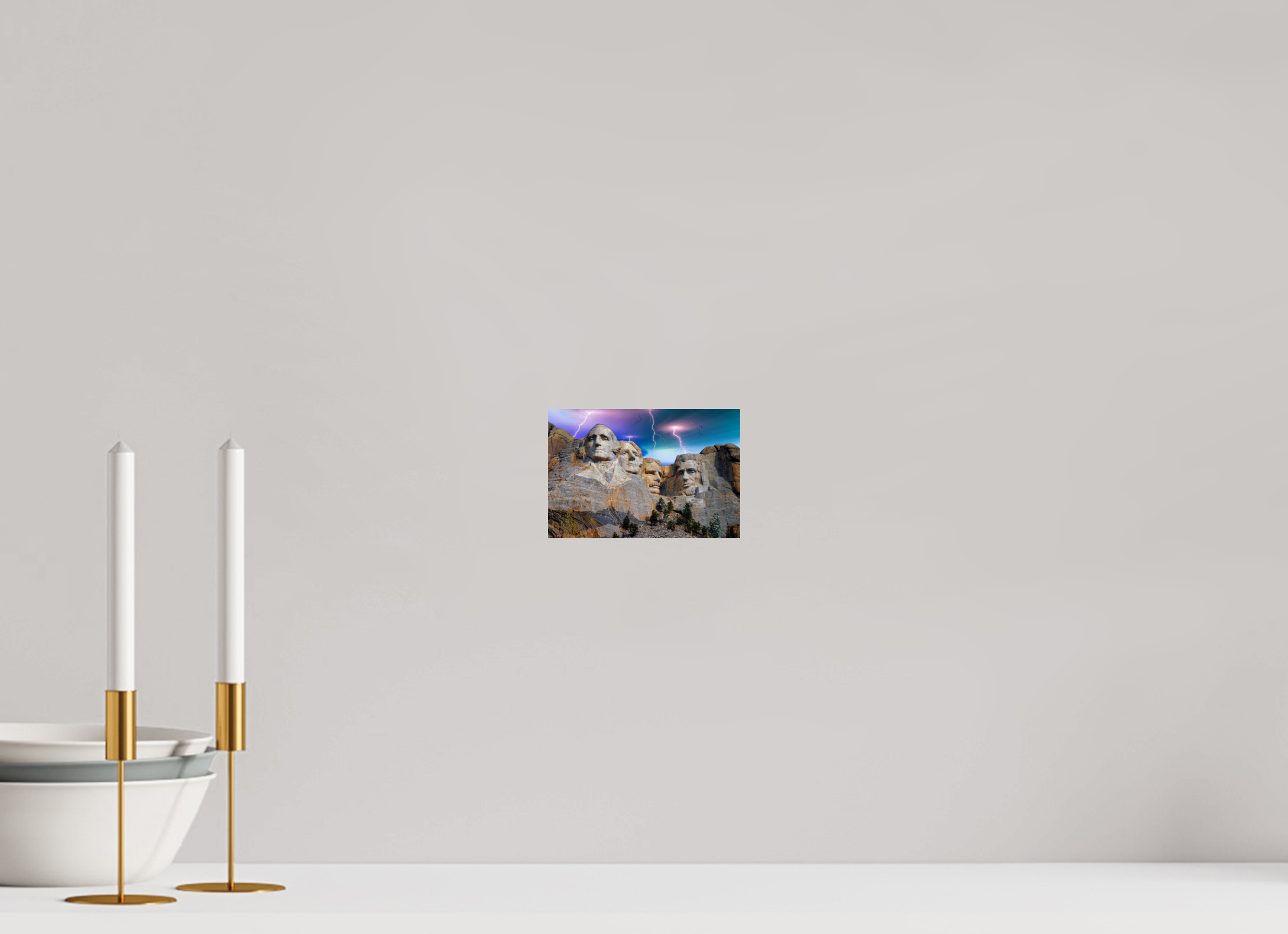 Mount Rushmore Thunderstorm Photo Print – Striking Lightning Over Iconic Monument