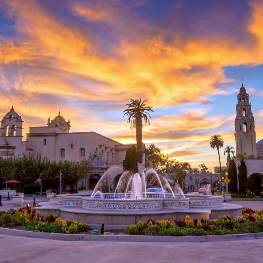 Balboa Park Sunset Acrylic Glass Print | San Diego Wall Art