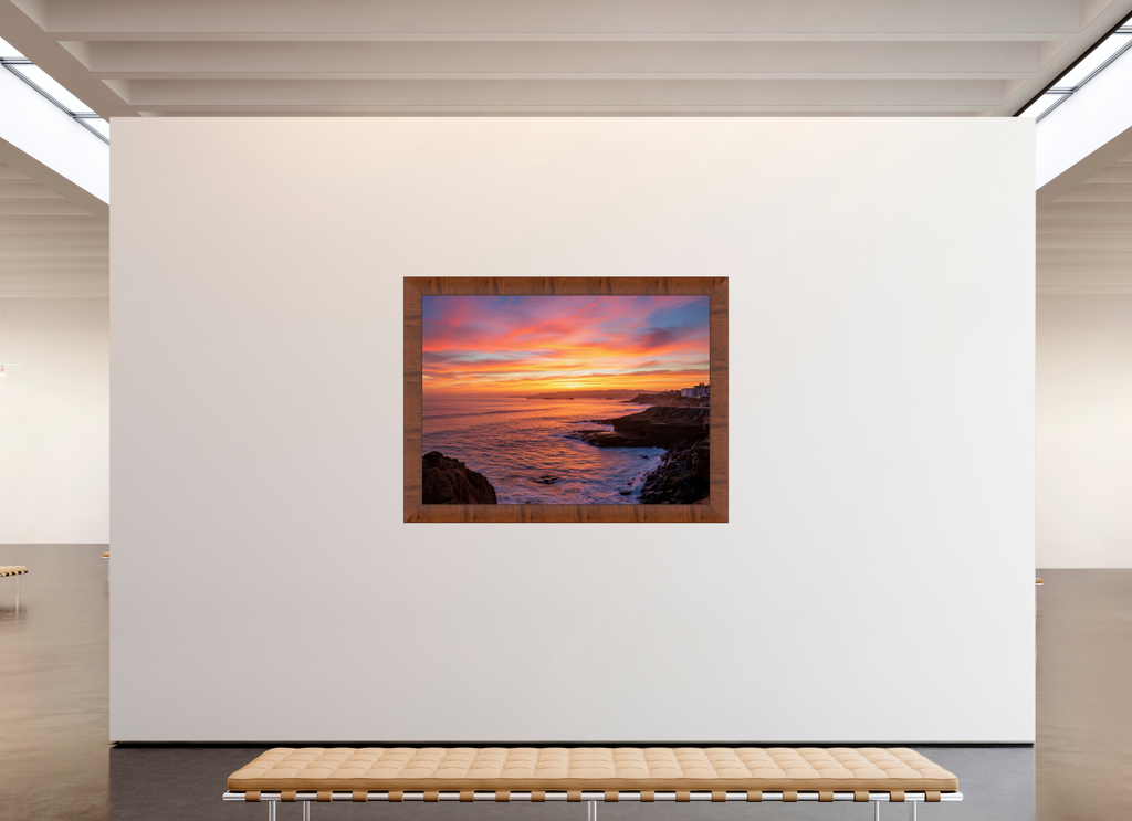 64.4 x 47″, Tuscany Frame Sunset Cliffs Sunset Wall Art – Coastal California Print