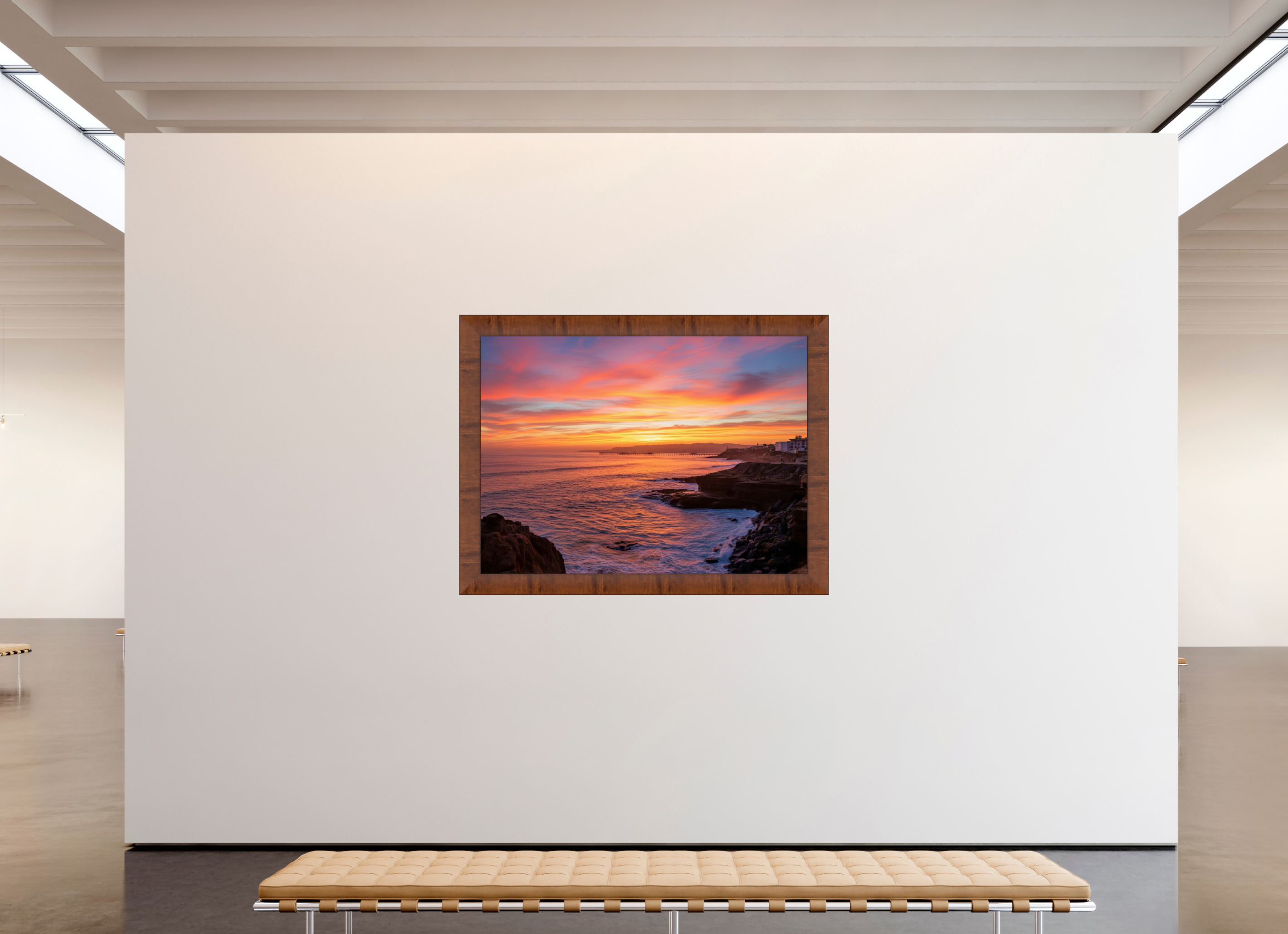 64.4 x 47″, Tuscany Frame Sunset Cliffs Sunset Wall Art – Coastal California Print