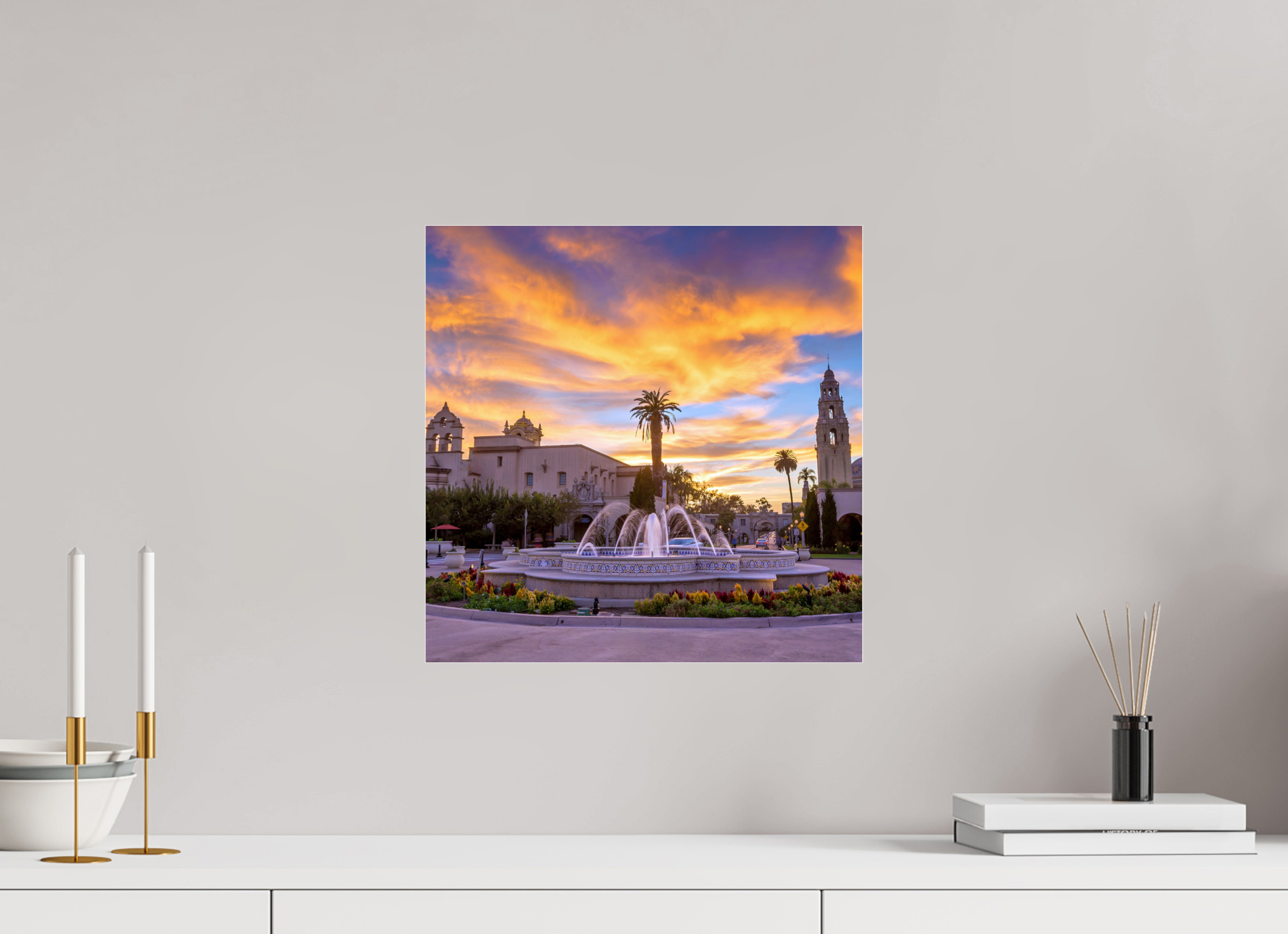 Balboa Park Sunset Acrylic Glass Print | San Diego Wall Art